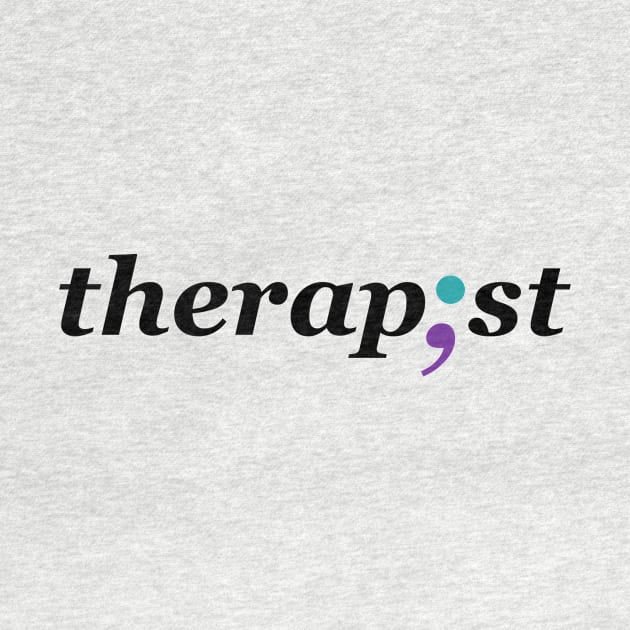 Therapist Semicolon - Mental Health Awareness Design by Creative Expression By Corine